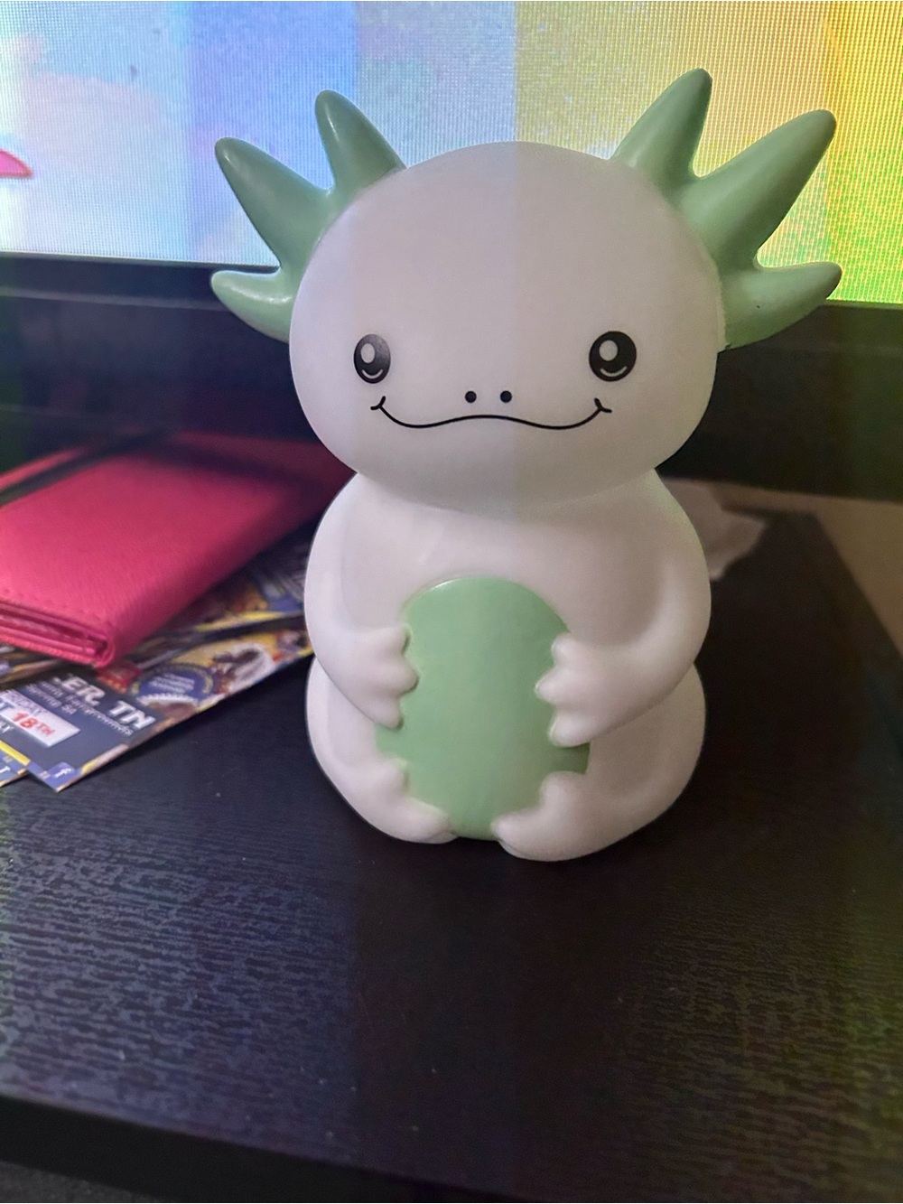 Cute Axolotl Night Light Toy - White and Mint
